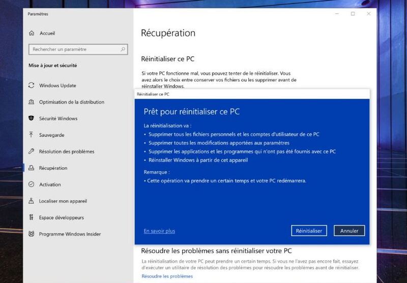 Réinitialiser ce PC pour effacer un disque dur-4