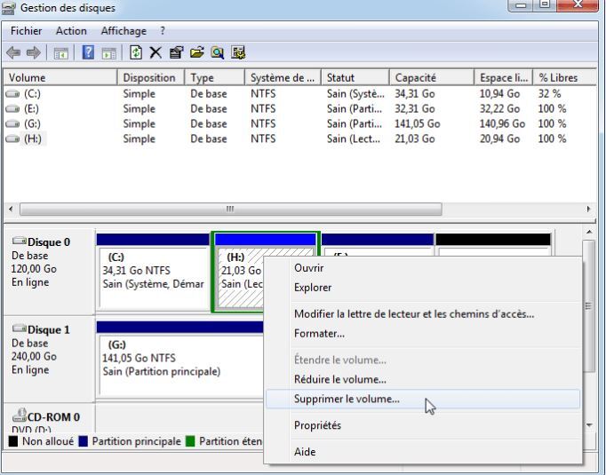 Utiliser l'outil de gestion des disques pour effacer un disque dur-3