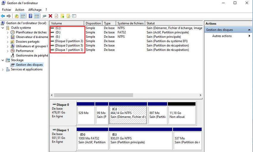 Utiliser la gestion des disques de Windows pour convertir un disque dur NTFS en FAT32-2