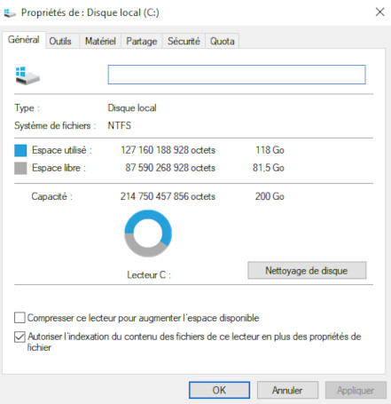 Nettoyage de disque