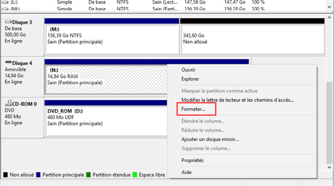 Formater un disque dur externe Seagate avec la gestion des disques