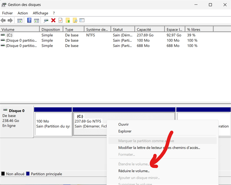 unallocated space isn't adjacent to the C Drive