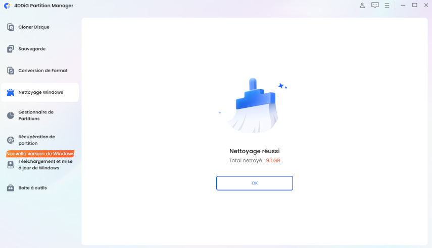 Nettoyé avec succès