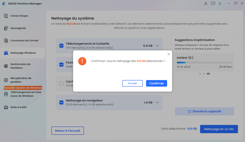 Cliquez sur Sûr pour procéder