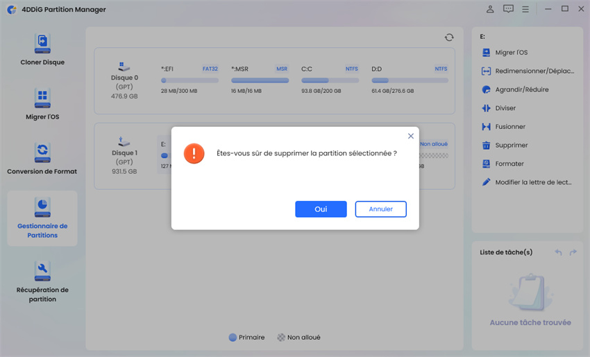 supprimer une partition avec 4DDiG Partition Manager - Étape 2