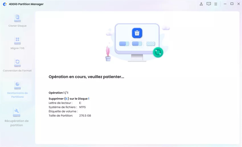 supprimer une partition avec 4DDiG Partition Manager - Étape 4