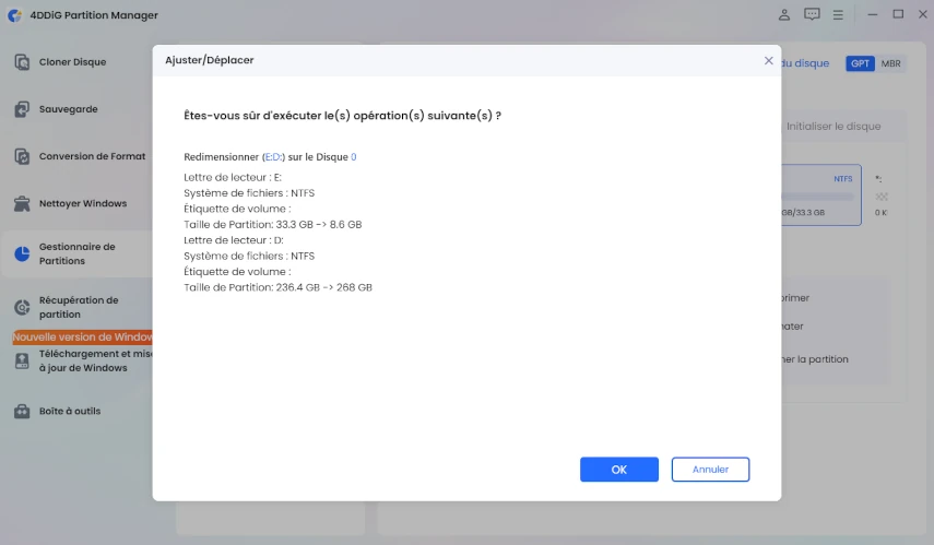 Extension du lecteur C avec 4DDiG