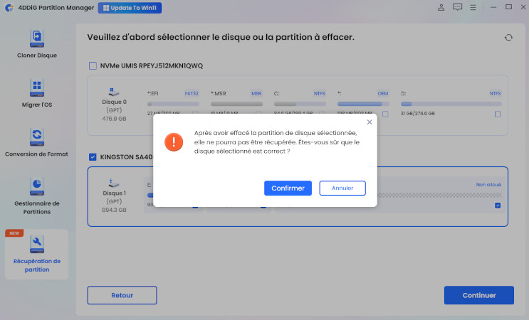 effacer un disque dur avec 4DDiG Partition Manager-3