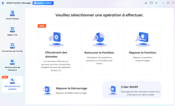 Effacer un disque dur avec 4DDiG Partition Manager-1
