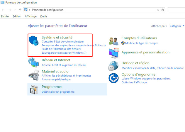 Désactiver la restauration du système 1