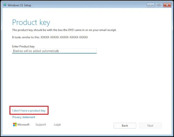 i dont have a product key