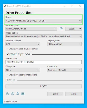 Sélectionnez le lecteur USB