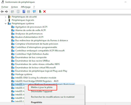 mettre à jour le pilote pour corriger l'erreur du système de fichiers ntfs