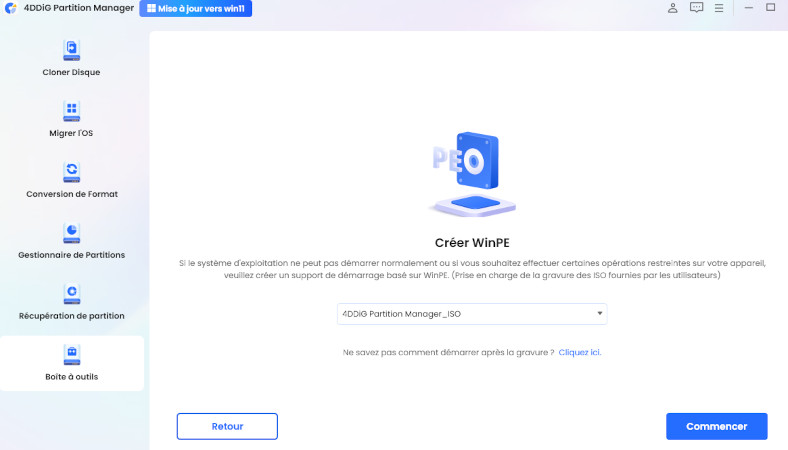 start creating winpe