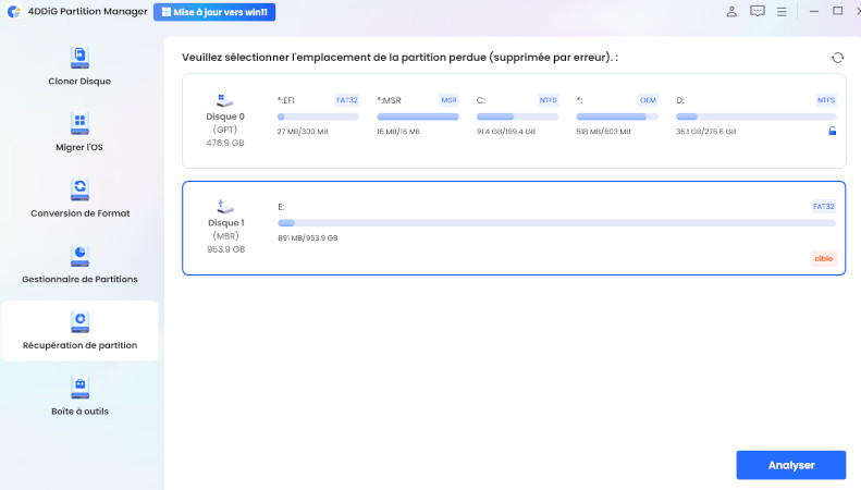 Analyse rapide de 4ddig partition manager
