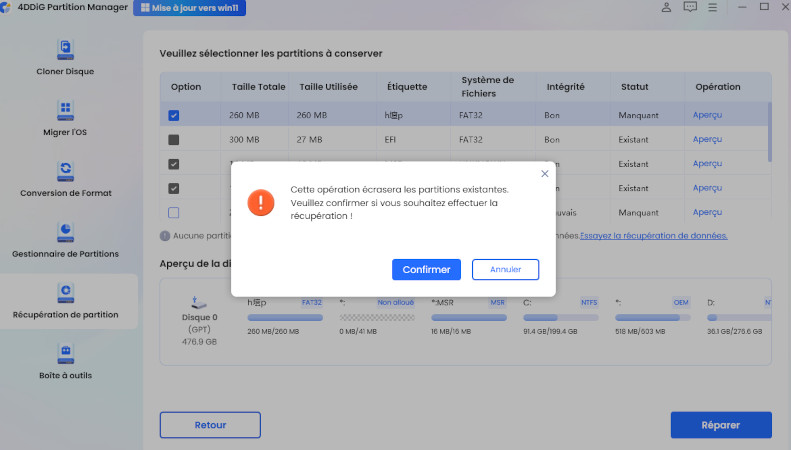 démarrer la récupération de partition pour réparer le code d'erreur 2901 de mw3