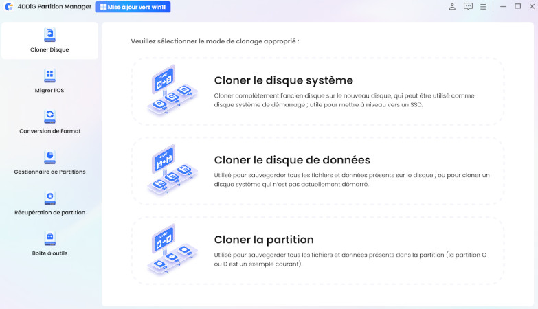 select Clone Partition