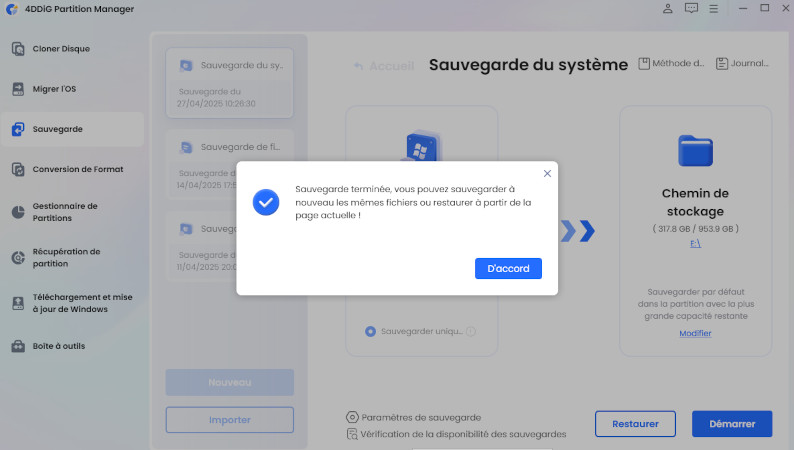 Sauvegarde du système avec 4ddig partition manager-3