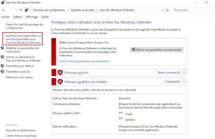 autoriser roblox via le pare-feu windows defender pour corriger le code d'erreur 279
