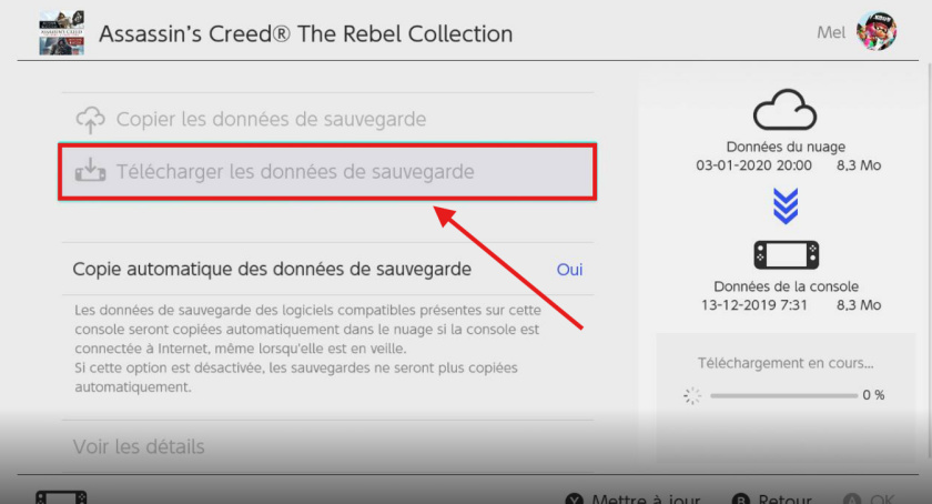 télécharger sauvegarder les données