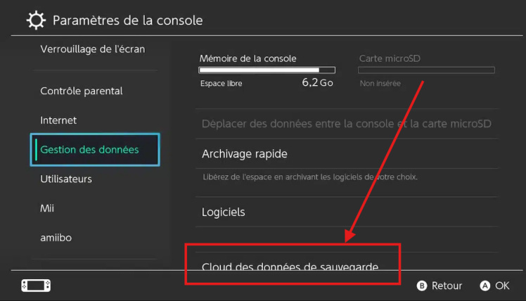 sélectionnez l'icône d'engrenage
