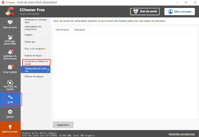 ccleaner duplicate finder