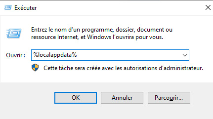 ouvrir le dossier de cache local