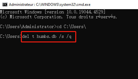 supprimer les fichiers thumbs.db avec la ligne de commande