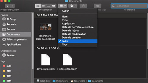 données système mac trop volumineux