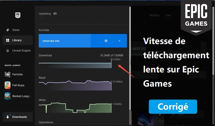 corriger la vitesse de téléchargement lente sur Epic Games