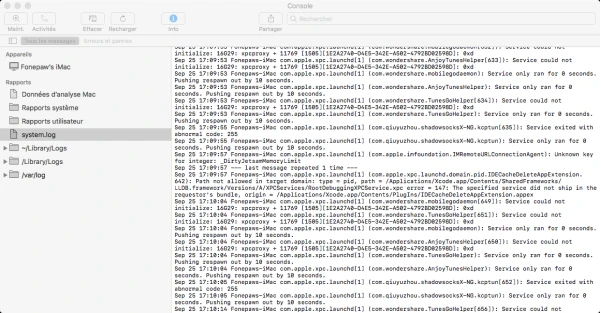 nettoyer les fichiers de logs et les rapports système