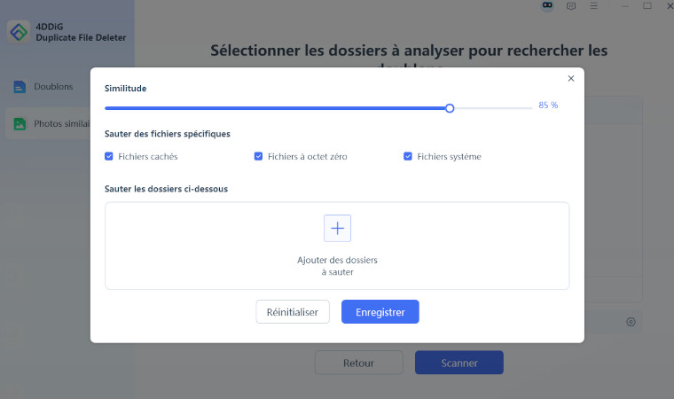 personnaliser les options de scannage