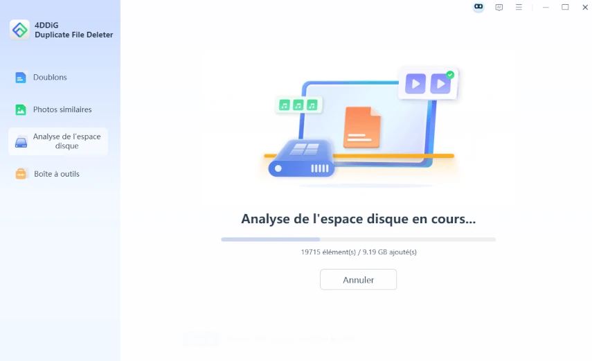 analyse de l’espace disque en cours