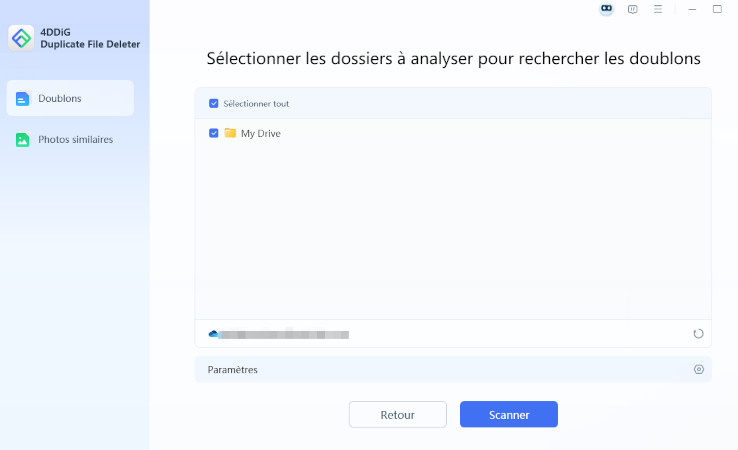 Sélectionner le dossier à scanner