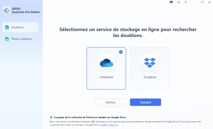 Choisissez un stockage cloud et autorisez