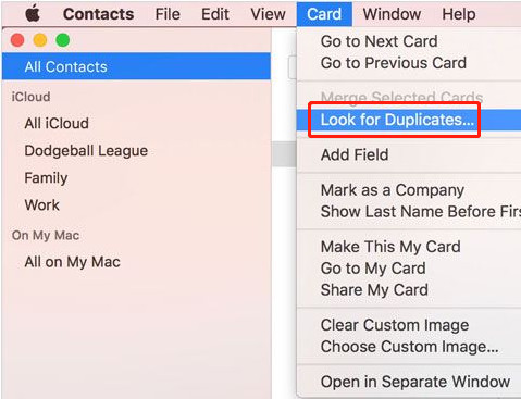 supprimer les contacts en double sur Mac
