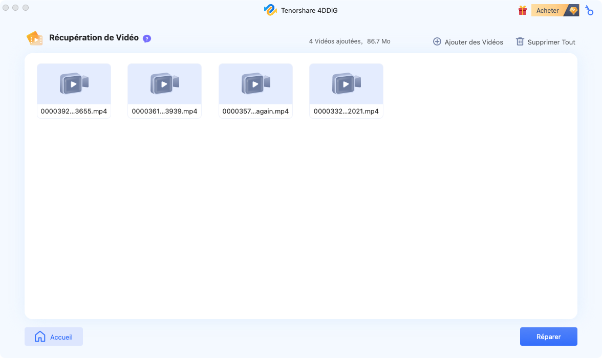 4ddig mac réparer les vidéos