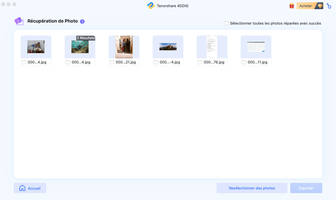 ajouter des photos pour réparer