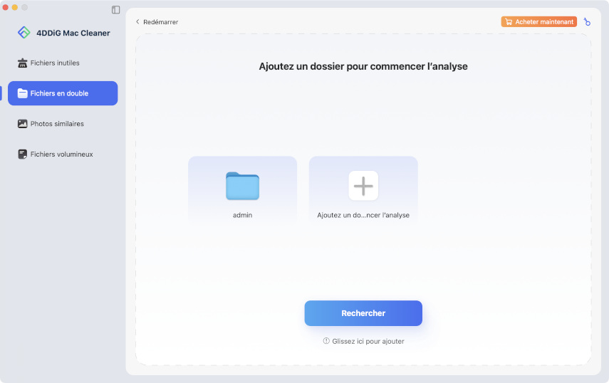 Sélectionnez le disque local et le dossier spécifique à analyser