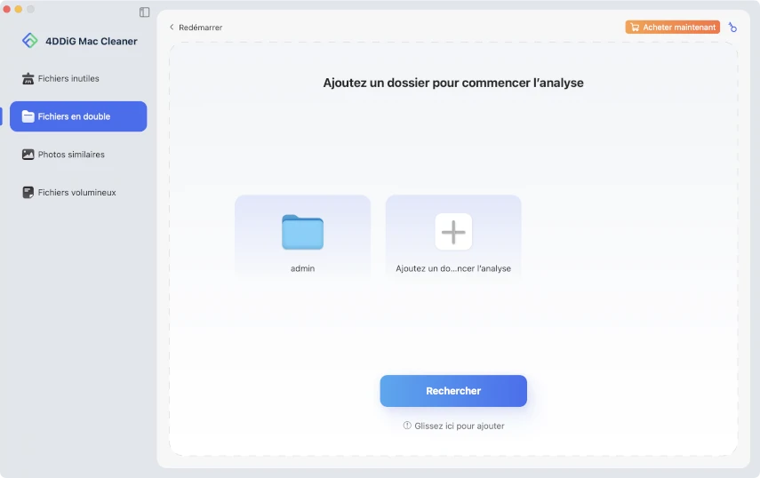 ajouter d'autres dossiers pour analyser les doublons sur Mac