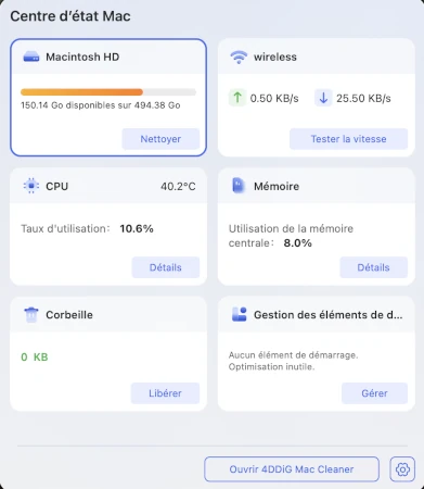 vérifier l’utilisation de l’espace disque
