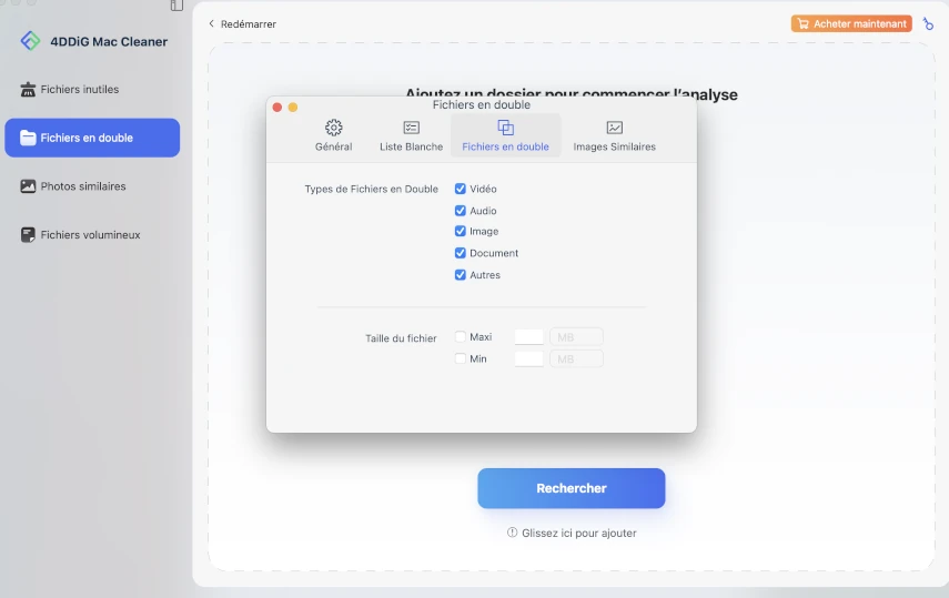 personnaliser les options d’analyse des doublons