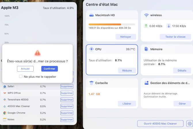 mettre fin au processus d’application pour libérer le cpu