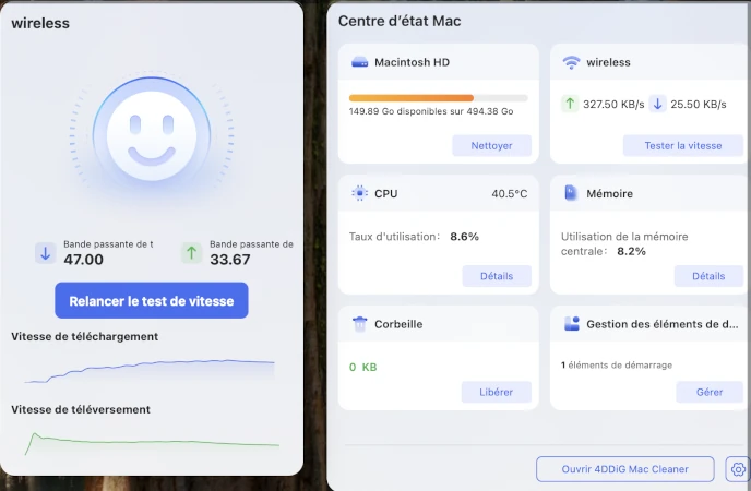 tester la vitesse du réseau