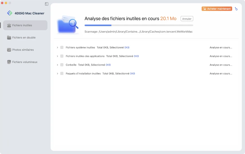 analyse du système et des fichiers indésirables