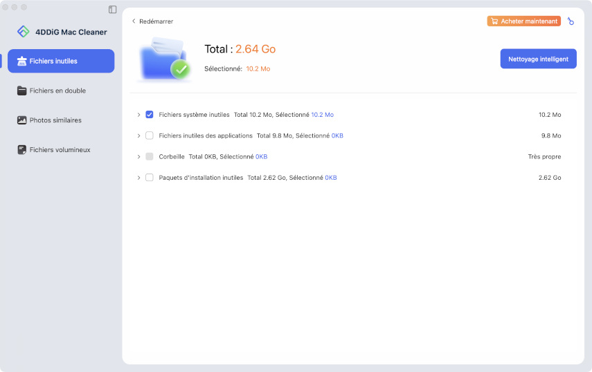 suppression intelligente des fichiers indésirables sur Mac