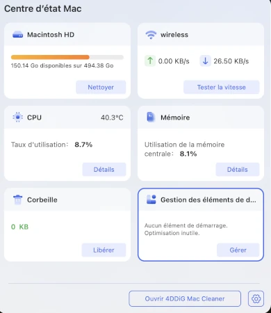 gestion des éléments de démarrage