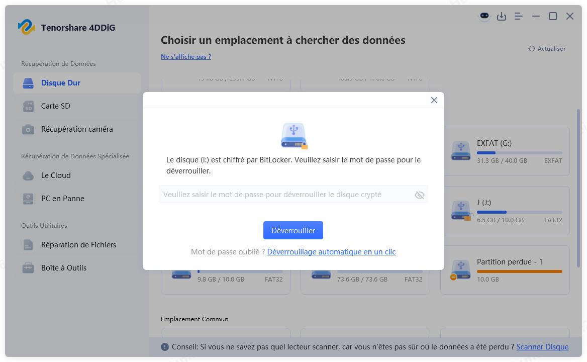 utiliser 4DDiG afin de récupérer des données perdues sur un lecteur chiffré avec BitLocker-2