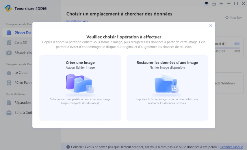 créer ou importer un fichier image