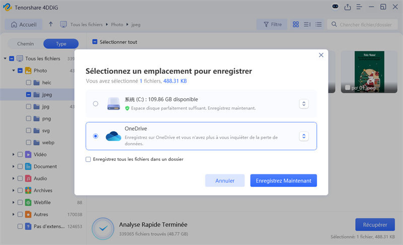 enregistrer dans le cloud